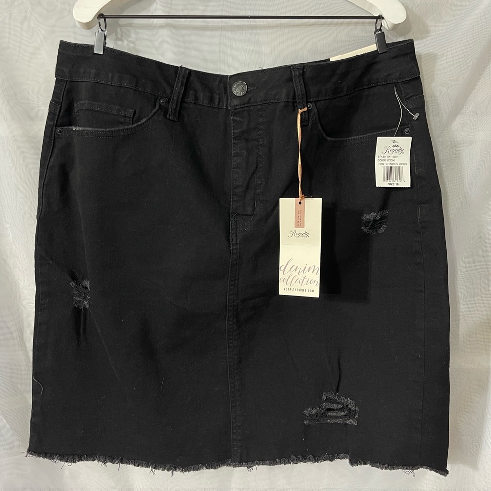 Black Distressed Skirt